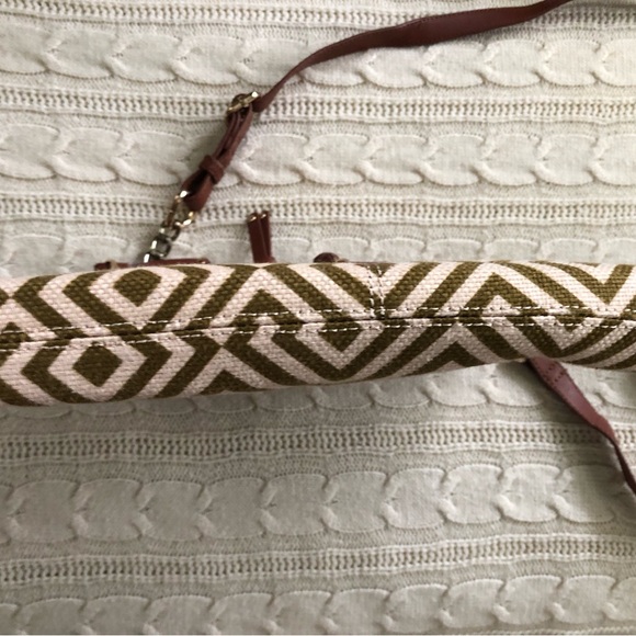 Spartina 449 Brown and Cream/Olive Geometric Crossbody Bag - Picture 5 of 5